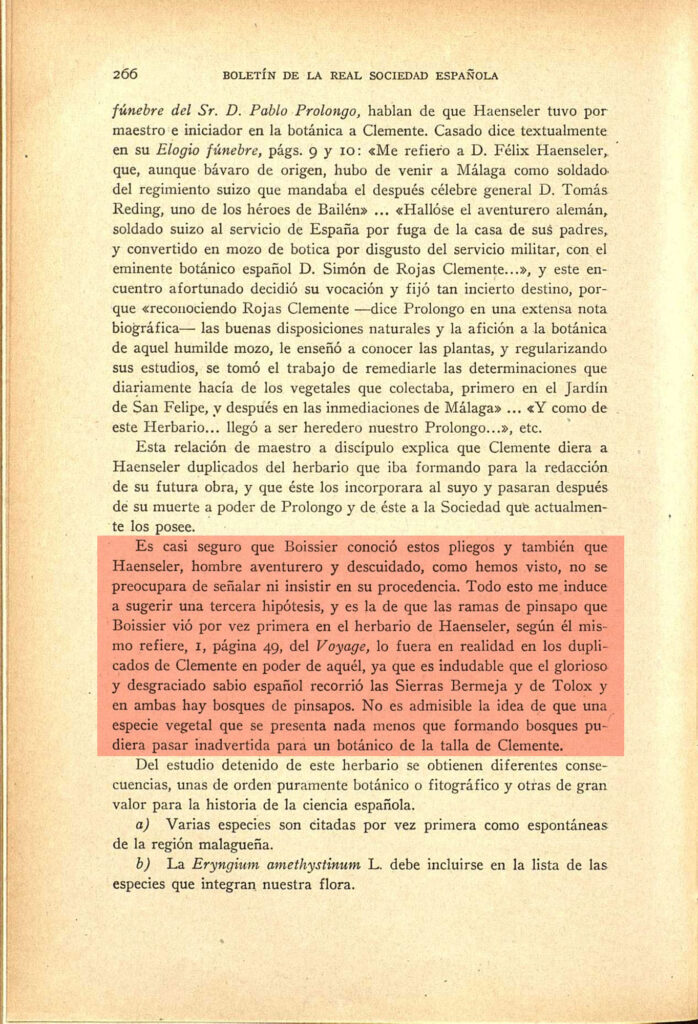 Nota sobre un herbario de plantas andaluzas de D. Simón de Rojas Clemente y Rubio (1942)