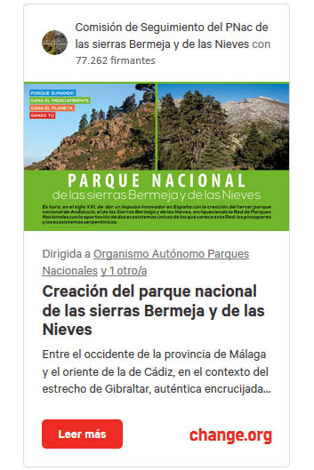 Campaña de recogida de firmas en change.org