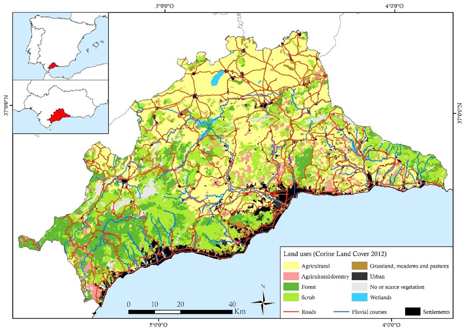 Usos del suelo. Provincia de Málaga Usos del suelo. Provincia de Málaga