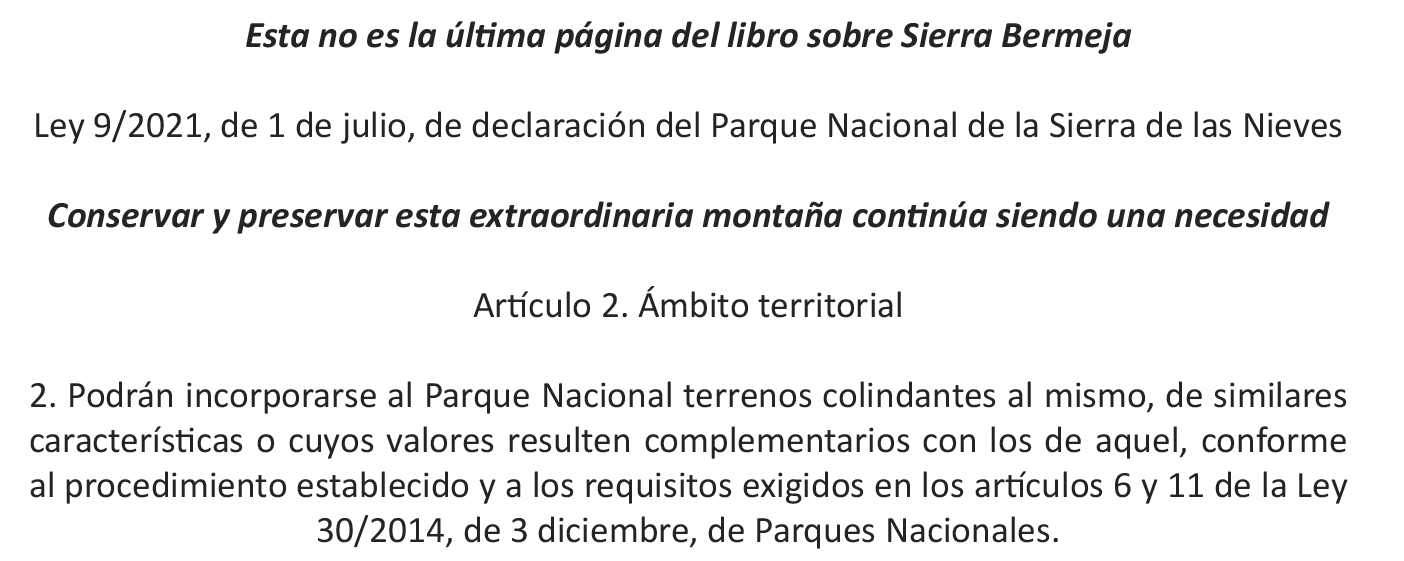 Ampliación del Parque Nacional Sierra de las Nieves