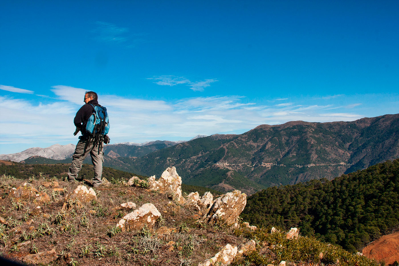 Juan Carlos Romero Silva en Sierra Bermeja (Fotografía: Javier Martos. Enero de 2014)