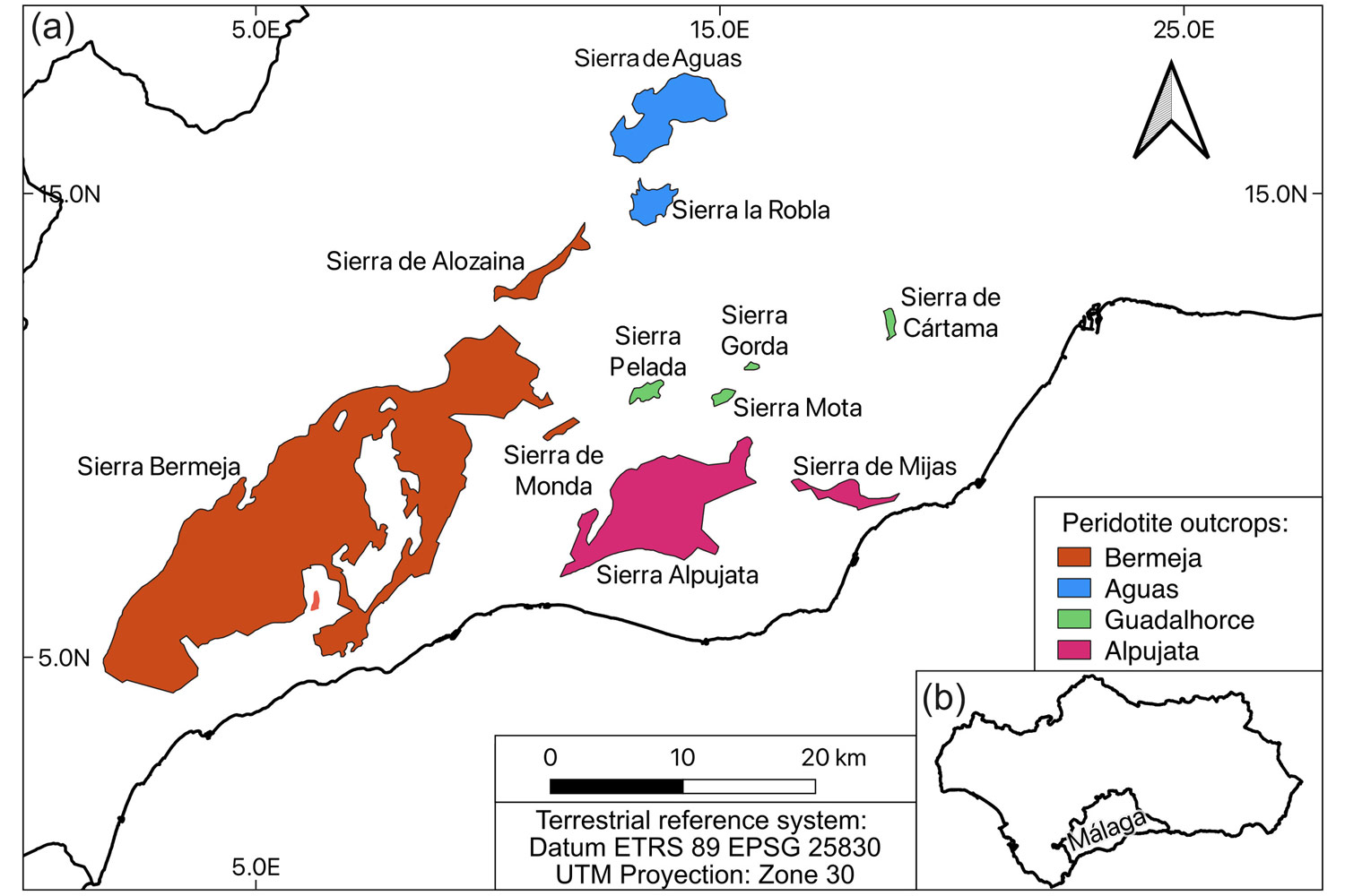 Afloramientos ultramáficos malagueños (Keen et al., 2025)