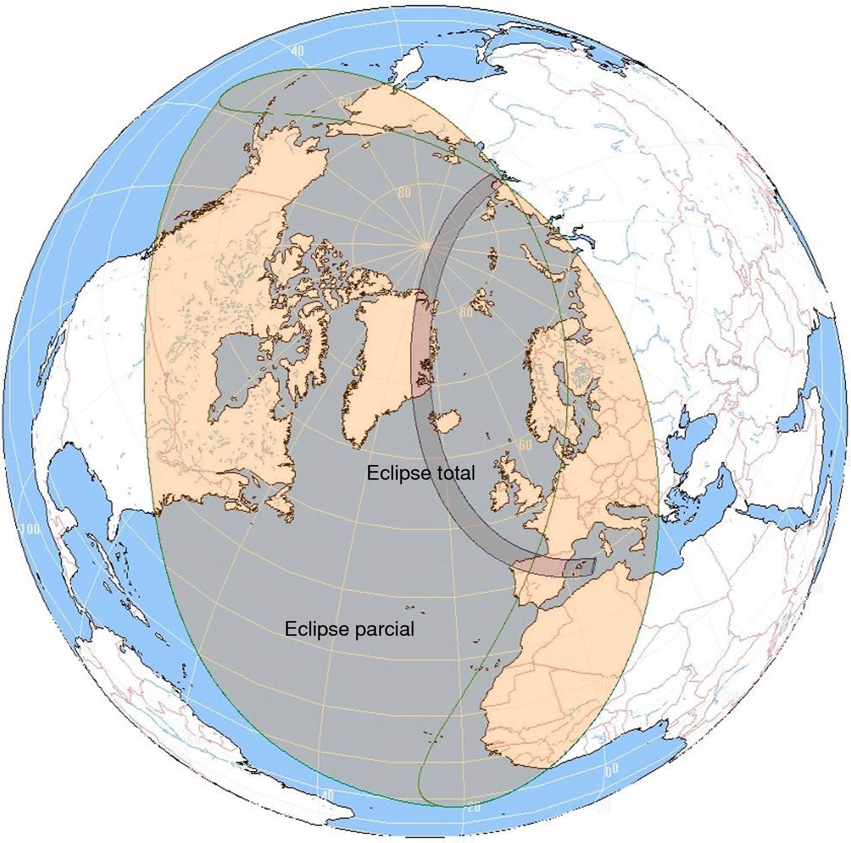 Eclipse solar de 2026 desde la península ibérica
